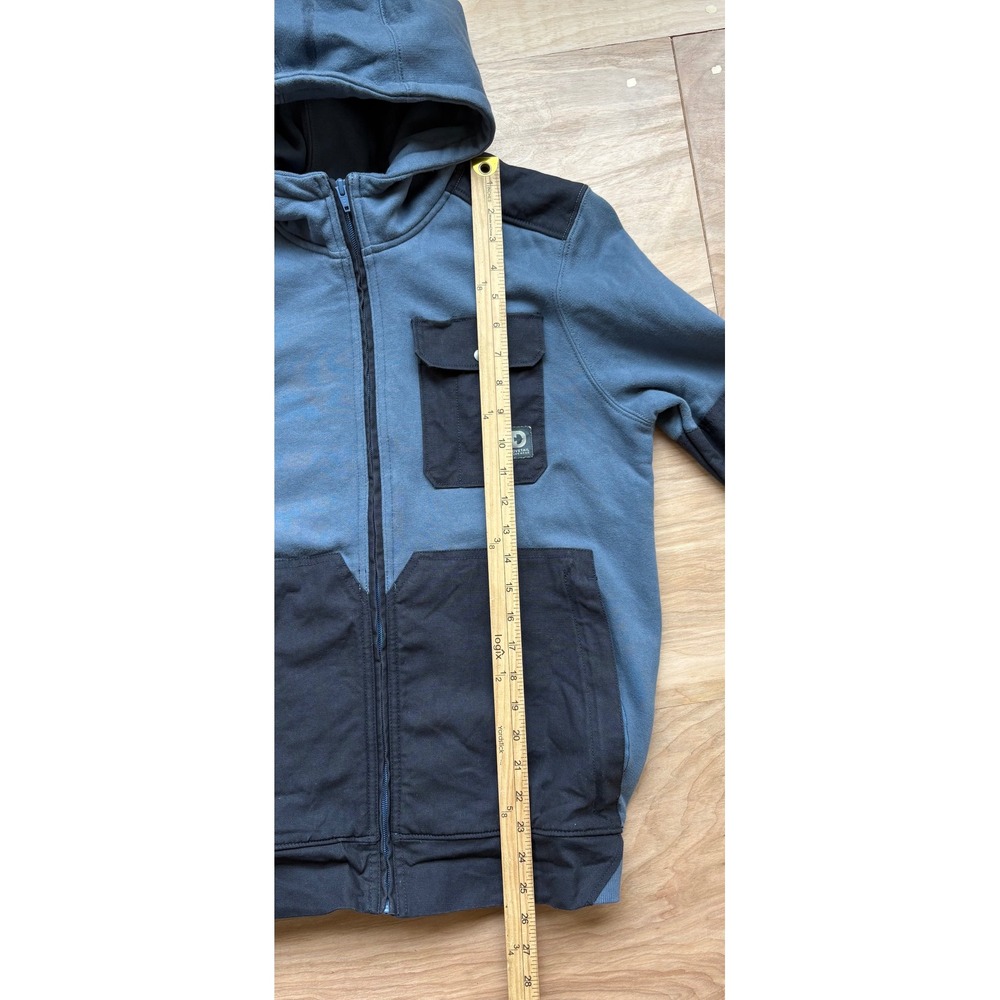 Dovetail Workwear Rugged Hoodie Blue Black Colorblock Full Zip Sweatshirt Small - Picture 7 of 9